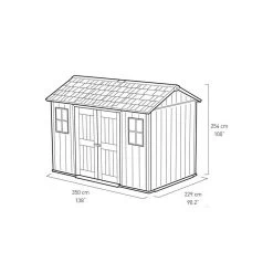 Abri En Résine Brossée Oakland 1175 Brossium 8m² + Plancher - Keter -Abri De Jardin abri en resine brossee oakland 1175 brossium 8m plancher keter 3