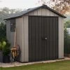 Abri En Résine Brossée Oakland 757 Brossium 5,1m² + Plancher - Keter -Abri De Jardin abri en resine brossee oakland 757 brossium 51m plancher keter