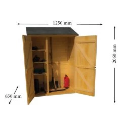Abri Mural En Bois Brut 0,70m² Avec 3 étagères De Rangement - Habrita -Abri De Jardin abri mural en bois brut 070m avec 3 etageres de rangement habrita 3