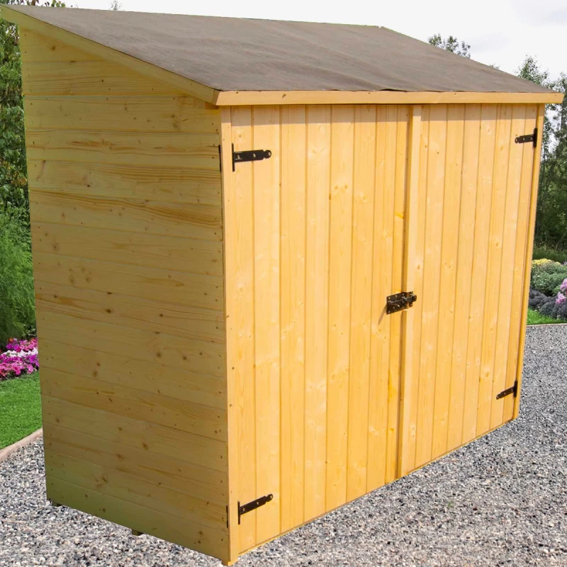 Abri Mural En Bois Brut 1m² Avec 2 étagères De Rangement - Habrita 4 Abri Mural En Bois Brut 1m² Avec 2 étagères De Rangement - Habrita – Image 2