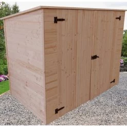Abri Mural En Bois Brut 2,37m² Avec Large Double Porte - Habrita -Abri De Jardin abri mural en bois brut 237m avec large double porte habrita 2