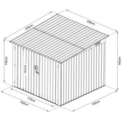 Abri Pour 4 Vélos En Métal Anthracite 4,2m² + Kit D'ancrage X-METAL -Abri De Jardin abri pour 4 velos en metal anthracite 42m kit d ancrage x metal 4
