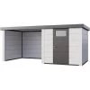 Abri Telluria Eleganto Lounge 2424 Blanc 12,5m² Avec Extension Gauche - Telluria 2 Abri Telluria Eleganto Lounge 2424 Blanc 12,5m² Avec Extension Gauche - Telluria -Abri De Jardin abri telluria eleganto lounge 2424 en acier galvanise gris anthracite 125m avec extension gauche