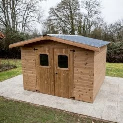 Abri Thermabri 12,31m² En Bois Thermo Traité Toiture En Acier HABRITA -Abri De Jardin abri thermabri 1197m en bois thermo traite toiture en acier habrita 2