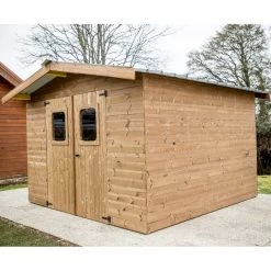 Abri Thermabri 12,31m² En Bois Thermo Traité Toiture En Acier HABRITA -Abri De Jardin abri thermabri 1197m en bois thermo traite toiture en acier habrita 4