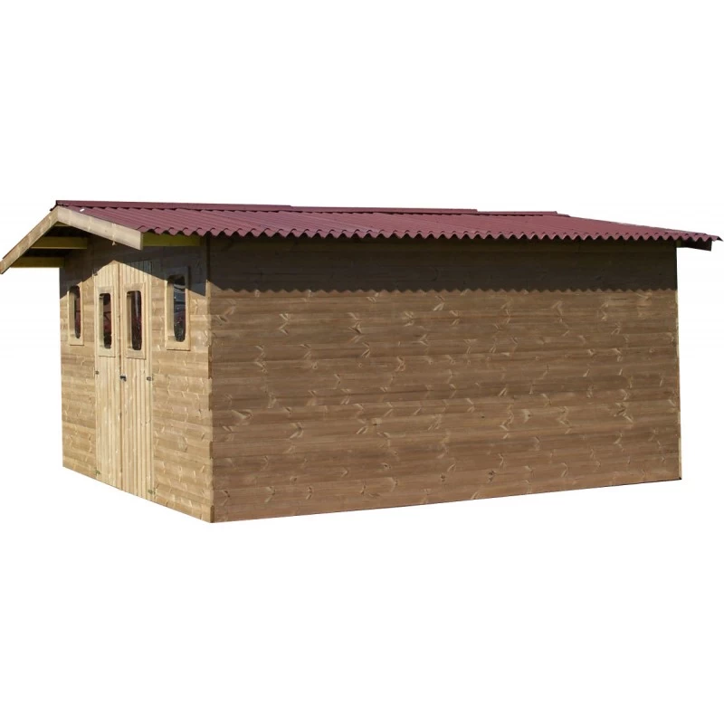 Abri Thermabri 23,82m² En Bois Thermo Traité Toiture Onduline HABRITA 4 Abri Thermabri 23,82m² En Bois Thermo Traité Toiture Onduline HABRITA – Image 2