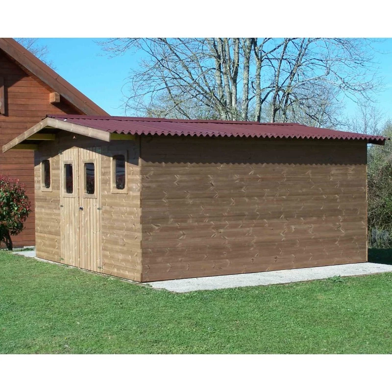 Abri Thermabri 23,82m² En Bois Thermo Traité Toiture Onduline HABRITA 3 Abri Thermabri 23,82m² En Bois Thermo Traité Toiture Onduline HABRITA