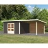 Abri Toit Plat 13,60m² Bois Massif Gris Terre 40mm Northeim 5 Avec Appentis 330cm Et Paroi Arrière – Karibu 2 Abri Toit Plat 13,60m² Bois Massif Gris Terre 40mm Northeim 5 Avec Appentis 330cm Et Paroi Arrière – Karibu -Abri De Jardin abri toit plat 1360m bois massif gris terre 40mm northeim 5 avec appentis 330cm et paroi arriere woodfeeling