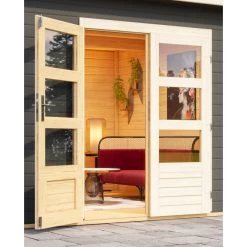 Abri Toit Plat 13,60m² Bois Massif Gris Terre 40mm Northeim 5 – Karibu 13 Abri Toit Plat 13,60m² Bois Massif Gris Terre 40mm Northeim 5 – Karibu -Abri De Jardin abri toit plat 1360m bois massif gris terre 40mm northeim 5 woodfeeling 5