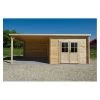 Abri Toit Plat 9m² PLUS 40mm + Terrasse Couverte Latérale 9m² Gardy Shelter -Abri De Jardin abri toit plat 9m plus 40mm terrasse couverte laterale 9m gardy shelter