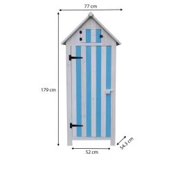 Abri De Jardin -Abri De Jardin armoire de jardin en bois lasure bleu et blanc 041m habrita 1