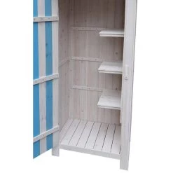 Armoire De Jardin En Bois Lasuré Bleu Et Blanc 0,41m² - Habrita -Abri De Jardin armoire de jardin en bois lasure bleu et blanc 041m habrita 4