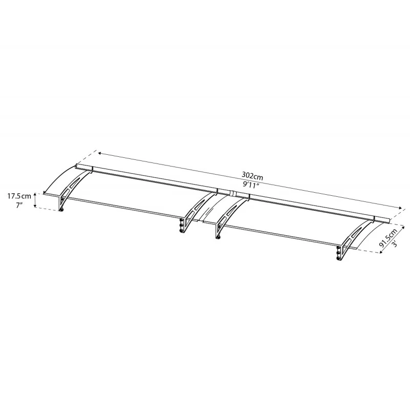 Auvent Marquise Gris AQUILA™ 3000 - Canopia By Palram 5 Auvent Marquise Gris AQUILA™ 3000 - Canopia By Palram – Image 3