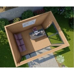 Bureau De Jardin En Bois Massif 11,8m² - Madriers 40mm Traités Teinté Marron Gardy Shelter -Abri De Jardin bureau de jardin en bois massif 118m madriers 40mm traites teinte marron gardy shelter 3