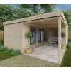 Bureau De Jardin En Bois Massif Avec Terrasse 18,6m² - Madriers 40mm Traités Et Teintés Marron Gardy Shelter -Abri De Jardin bureau de jardin en bois massif avec terrasse 186m madriers 40mm traites et teintes marron gardy shelter