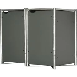 Cache-poubelle 2 Compartiments Müllbox En Aluminium Gris 2x240L – HIDE -Abri De Jardin cache poubelle 2 compartiments mullbox en aluminium gris 2x240l hide 2