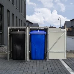 Cache-poubelle 2 Compartiments Müllbox En Aluminium Gris 2x240L – HIDE -Abri De Jardin cache poubelle 2 compartiments mullbox en aluminium gris 2x240l hide 5