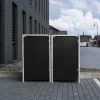 Cache-poubelle 2 Compartiments Müllbox En Aluminium Noir 2x240L – HIDE -Abri De Jardin cache poubelle 2 compartiments mullbox en aluminium noir 2x240l hide