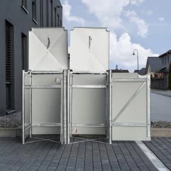 Cache-poubelle 2 Compartiments Müllbox En Aluminium Noir 2x240L – HIDE -Abri De Jardin cache poubelle 2 compartiments mullbox en aluminium noir 2x240l hide 3