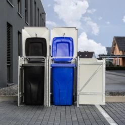 Cache-poubelle 2 Compartiments Müllbox En Aluminium Noir 2x240L – HIDE -Abri De Jardin cache poubelle 2 compartiments mullbox en aluminium noir 2x240l hide 5