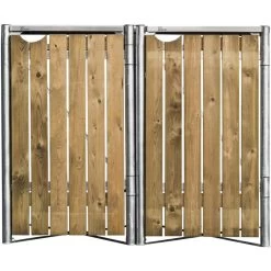 Cache-poubelle 2 Compartiments Müllbox En Bois Traité Naturel 2x140L – HIDE -Abri De Jardin cache poubelle 2 compartiments mullbox en bois traite naturel 2x140l hide 2