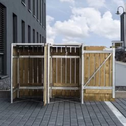 Cache-poubelle 2 Compartiments Müllbox En Bois Traité Naturel 2x140L – HIDE -Abri De Jardin cache poubelle 2 compartiments mullbox en bois traite naturel 2x140l hide 4