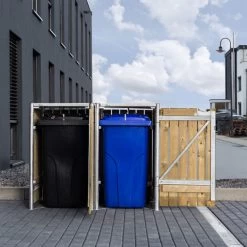 Cache-poubelle 2 Compartiments Müllbox En Bois Traité Naturel 2x140L – HIDE -Abri De Jardin cache poubelle 2 compartiments mullbox en bois traite naturel 2x140l hide 5