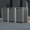 Cache-poubelle 3 Compartiments Müllbox En Aluminium Gris 3x140L – HIDE 2 Cache-poubelle 3 Compartiments Müllbox En Aluminium Gris 3x140L – HIDE -Abri De Jardin cache poubelle 3 compartiments mullbox en aluminium gris 3x140l hide