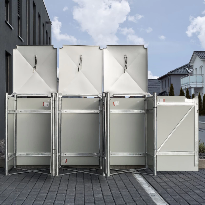 Cache-poubelle 3 Compartiments Müllbox En Aluminium Gris 3x140L – HIDE 7 Cache-poubelle 3 Compartiments Müllbox En Aluminium Gris 3x140L – HIDE – Image 5