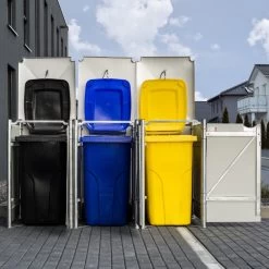 Cache-poubelle 3 Compartiments Müllbox En Aluminium Gris 3x140L – HIDE 13 Cache-poubelle 3 Compartiments Müllbox En Aluminium Gris 3x140L – HIDE -Abri De Jardin cache poubelle 3 compartiments mullbox en aluminium gris 3x140l hide 5