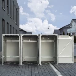 Cache-poubelle 3 Compartiments Müllbox En Aluminium Gris 3x240L – HIDE 11 Cache-poubelle 3 Compartiments Müllbox En Aluminium Gris 3x240L – HIDE -Abri De Jardin cache poubelle 3 compartiments mullbox en aluminium gris 3x240l hide 4