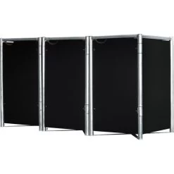 Cache-poubelle 3 Compartiments Müllbox En Aluminium Noir 3x240L – HIDE -Abri De Jardin cache poubelle 3 compartiments mullbox en aluminium noir 3x240l hide 2