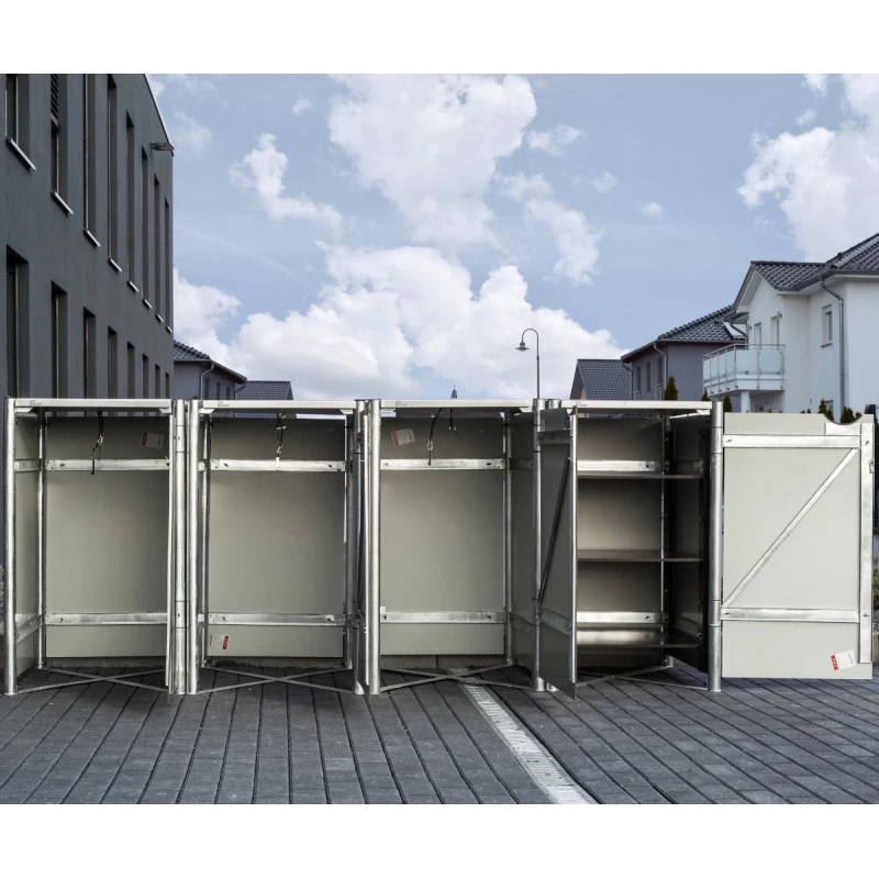 Cache-poubelle 4 Compartiments Müllbox En Aluminium Noir 4x140L – HIDE 6 Cache-poubelle 4 Compartiments Müllbox En Aluminium Noir 4x140L – HIDE – Image 4