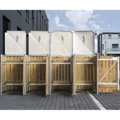 Cache-poubelle 4 Compartiments Müllbox En Bois Traité Naturel 4x140L – HIDE -Abri De Jardin cache poubelle 4 compartiments mullbox en bois traite naturel 4x140l hide 4