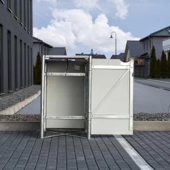 Cache-poubelle Müllbox En Aluminium Gris 140L – HIDE -Abri De Jardin cache poubelle mullbox en aluminium gris 140l hide 3