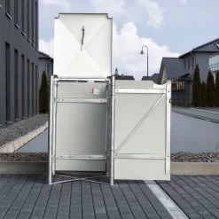 Cache-poubelle Müllbox En Aluminium Gris 140L – HIDE -Abri De Jardin cache poubelle mullbox en aluminium gris 140l hide 4