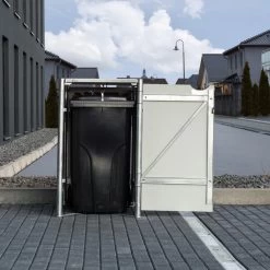 Cache-poubelle Müllbox En Aluminium Gris 240L – HIDE 12 Cache-poubelle Müllbox En Aluminium Gris 240L – HIDE -Abri De Jardin cache poubelle mullbox en aluminium gris 240l hide 4