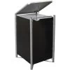 Cache-poubelle Müllbox En Aluminium Noir 140L – HIDE -Abri De Jardin cache poubelle mullbox en aluminium noir 140l hide
