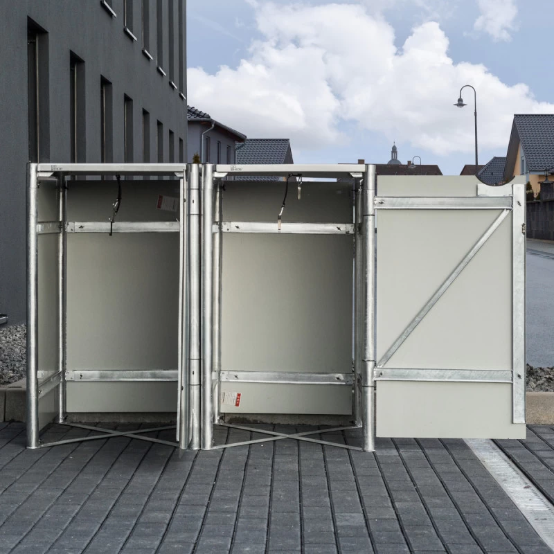 Cache-poubelle 2 Compartiments Müllbox En Aluminium Noir 2x140L – HIDE 6 Cache-poubelle 2 Compartiments Müllbox En Aluminium Noir 2x140L – HIDE – Image 4