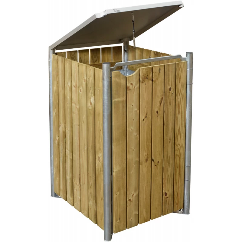 Cache-poubelle Müllbox En Bois Traité Naturel 140L – HIDE 3 Cache-poubelle Müllbox En Bois Traité Naturel 140L – HIDE