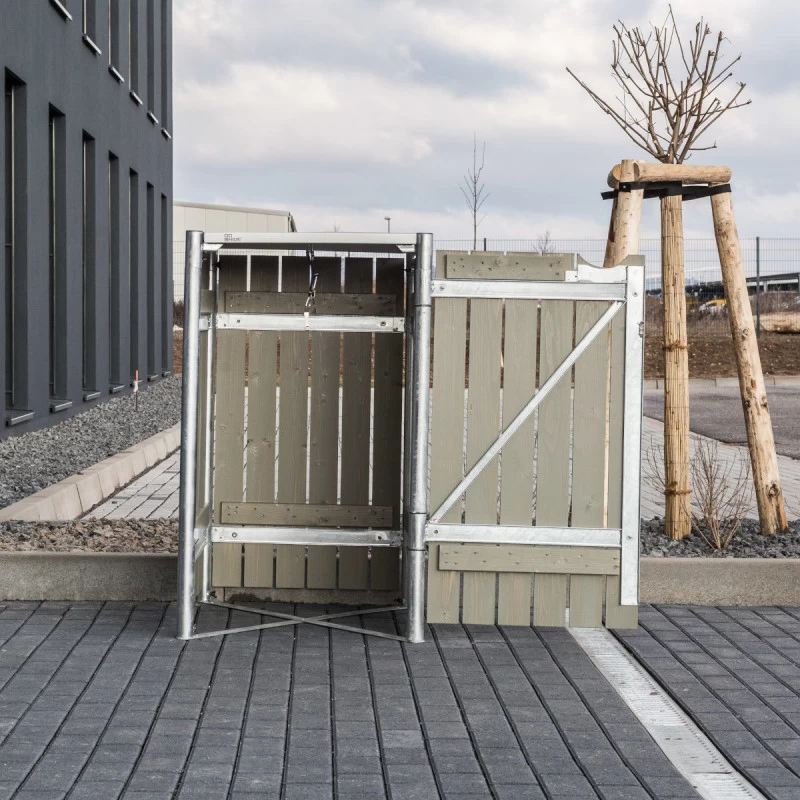 Cache-poubelle Müllbox En Bois Traité Gris 240L – HIDE 7 Cache-poubelle Müllbox En Bois Traité Gris 240L – HIDE – Image 5