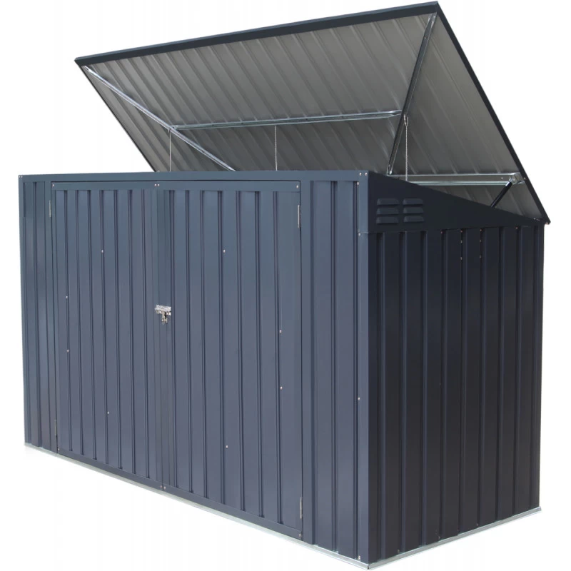 Cache-poubelle Triple 235x100x131cm En Acier Pour Conteneurs 240L – Westmann 4 Cache-poubelle Triple 235x100x131cm En Acier Pour Conteneurs 240L – Westmann – Image 2