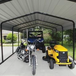 Carport à Toit En Acier Galvanisé 22,57m² Couleur Anthracite – Shelter Logic 13 Carport à Toit En Acier Galvanisé 22,57m² Couleur Anthracite – Shelter Logic -Abri De Jardin carport 2257m a toit en acier galvanise couleur anthracite shelter logic 5