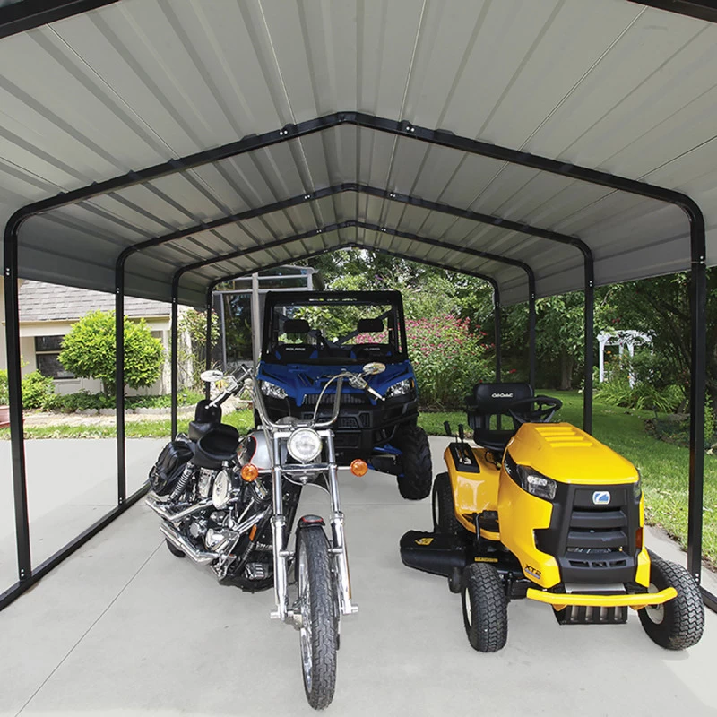 Carport à Toit En Acier Galvanisé 22,57m² Couleur Anthracite – Shelter Logic 8 Carport à Toit En Acier Galvanisé 22,57m² Couleur Anthracite – Shelter Logic – Image 6