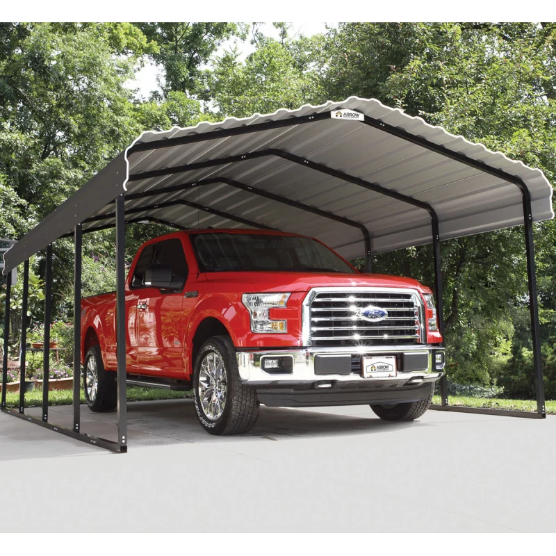 Carport à Toit En Acier Galvanisé 22,57m² Couleur Anthracite – Shelter Logic 3 Carport à Toit En Acier Galvanisé 22,57m² Couleur Anthracite – Shelter Logic