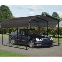 Carport à Toit En Acier Galvanisé 13,8m² Couleur Anthracite – Shelter Logic -Abri De Jardin carport a toit en acier galvanise 138m couleur anthracite shelter logic 2