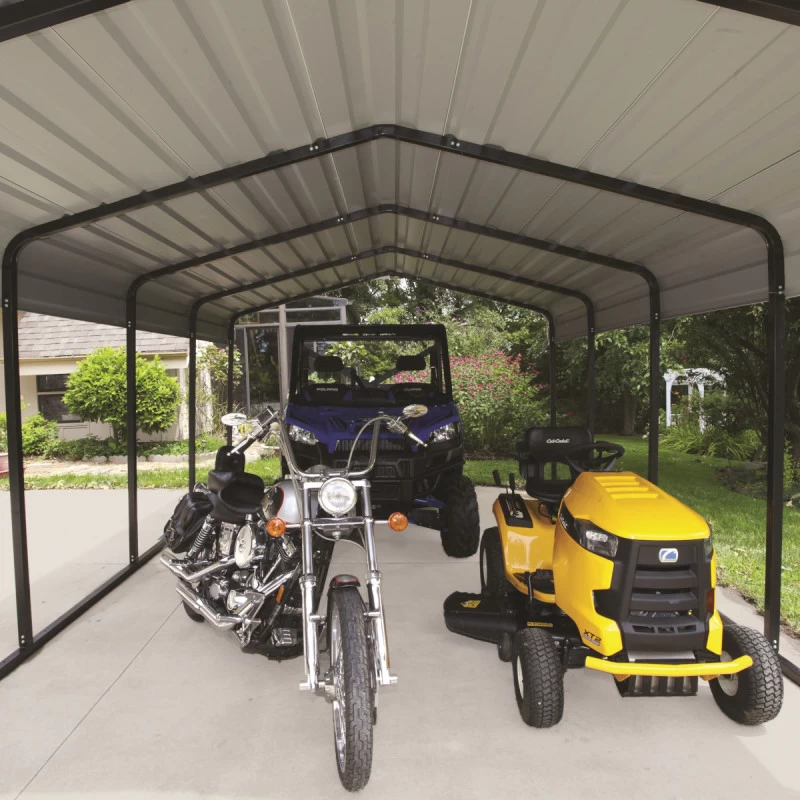 Carport à Toit En Acier Galvanisé 22,57m² Couleur Beige – Shelter Logic 7 Carport à Toit En Acier Galvanisé 22,57m² Couleur Beige – Shelter Logic – Image 5