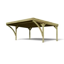 Carport Double 30,9m² En Bois Autoclave Victor Modern - Forest Style -Abri De Jardin carport double 309m en bois autoclave victor modern forest style 2
