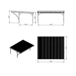 Carport Double 30,9m² En Bois Autoclave Victor Modern - Forest Style -Abri De Jardin carport double 309m en bois autoclave victor modern forest style 3