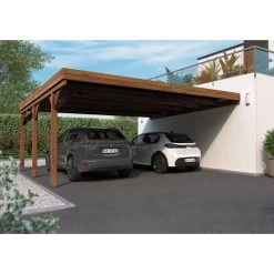 Carport Double Adossable 30,6m² En Bois Autoclave FSC Victor – Forest Style